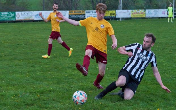 County Times: Action from Forden United's win over Newtown Wanderers. Picture by Ian Francis.